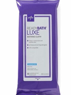 Medline ReadyBath LUXE Extra Thick Adult Bath Wipes with Aloe. 2 packages